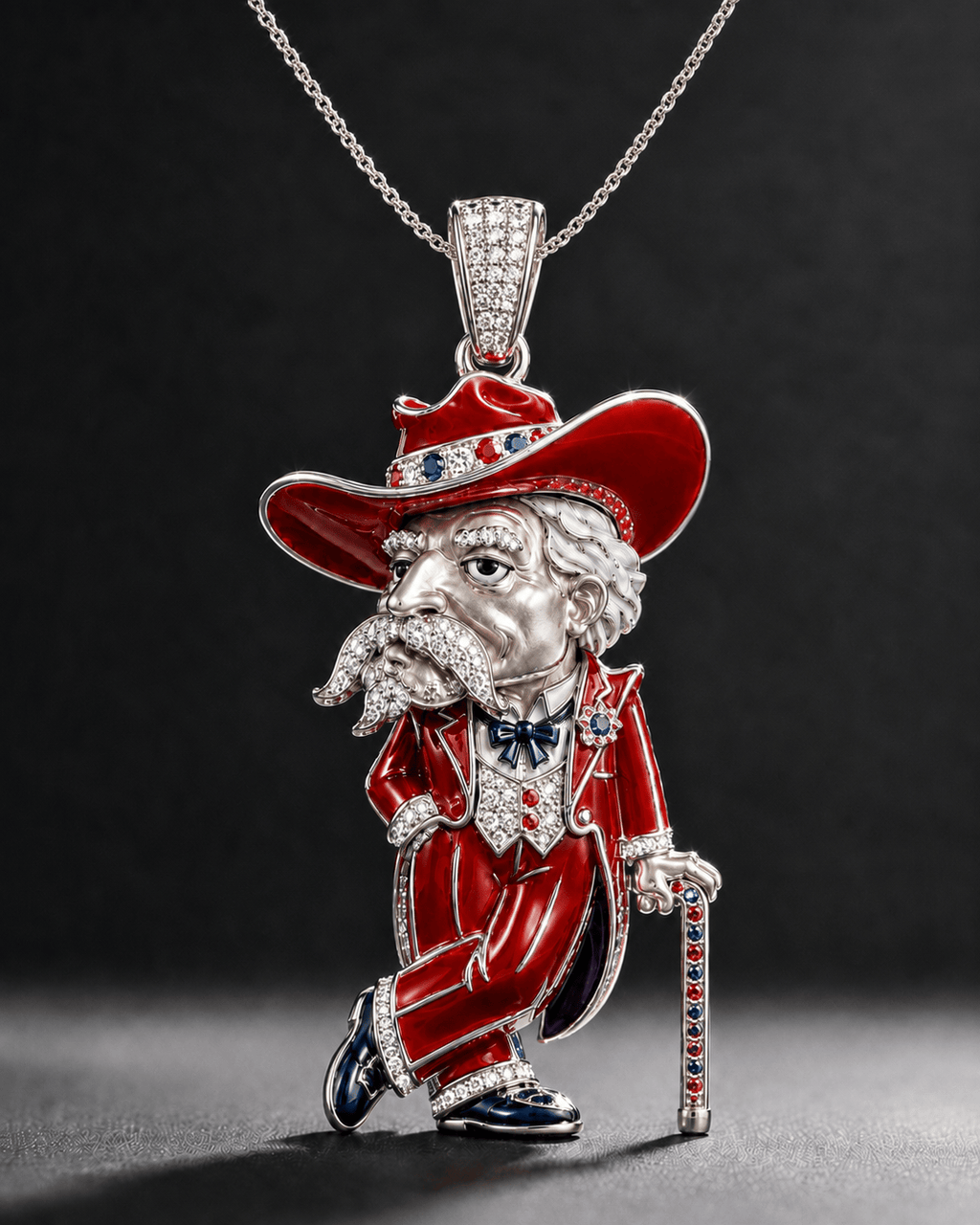 OMR Solid Gold Chain with Diamond Pendant BMD