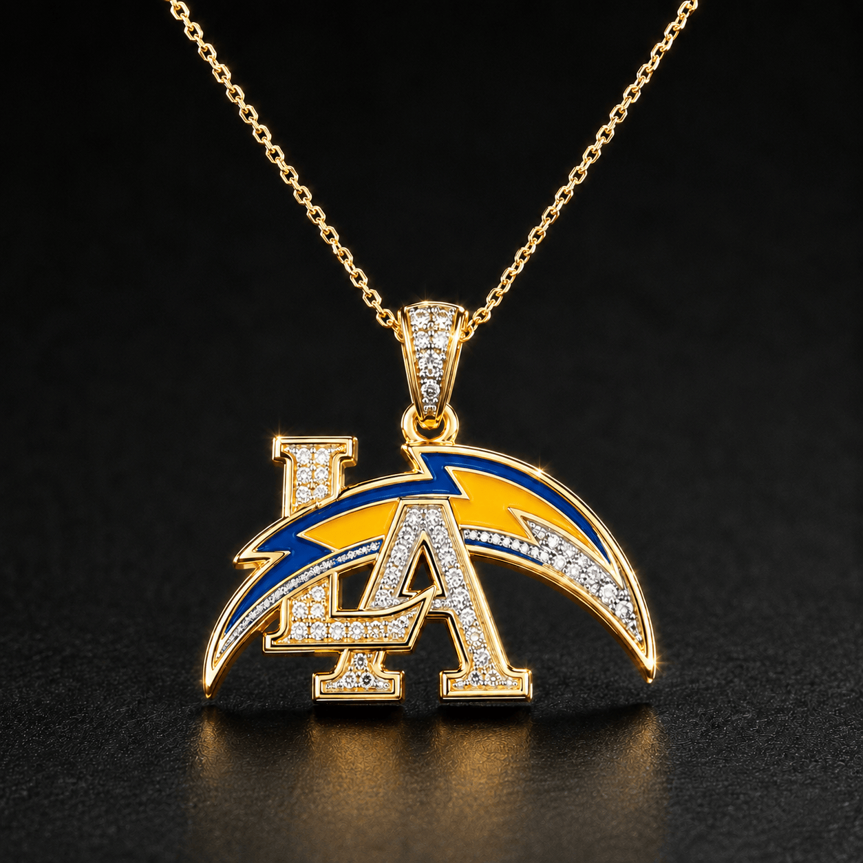 LAC Solid Gold Chain with Diamond Pendant BMD