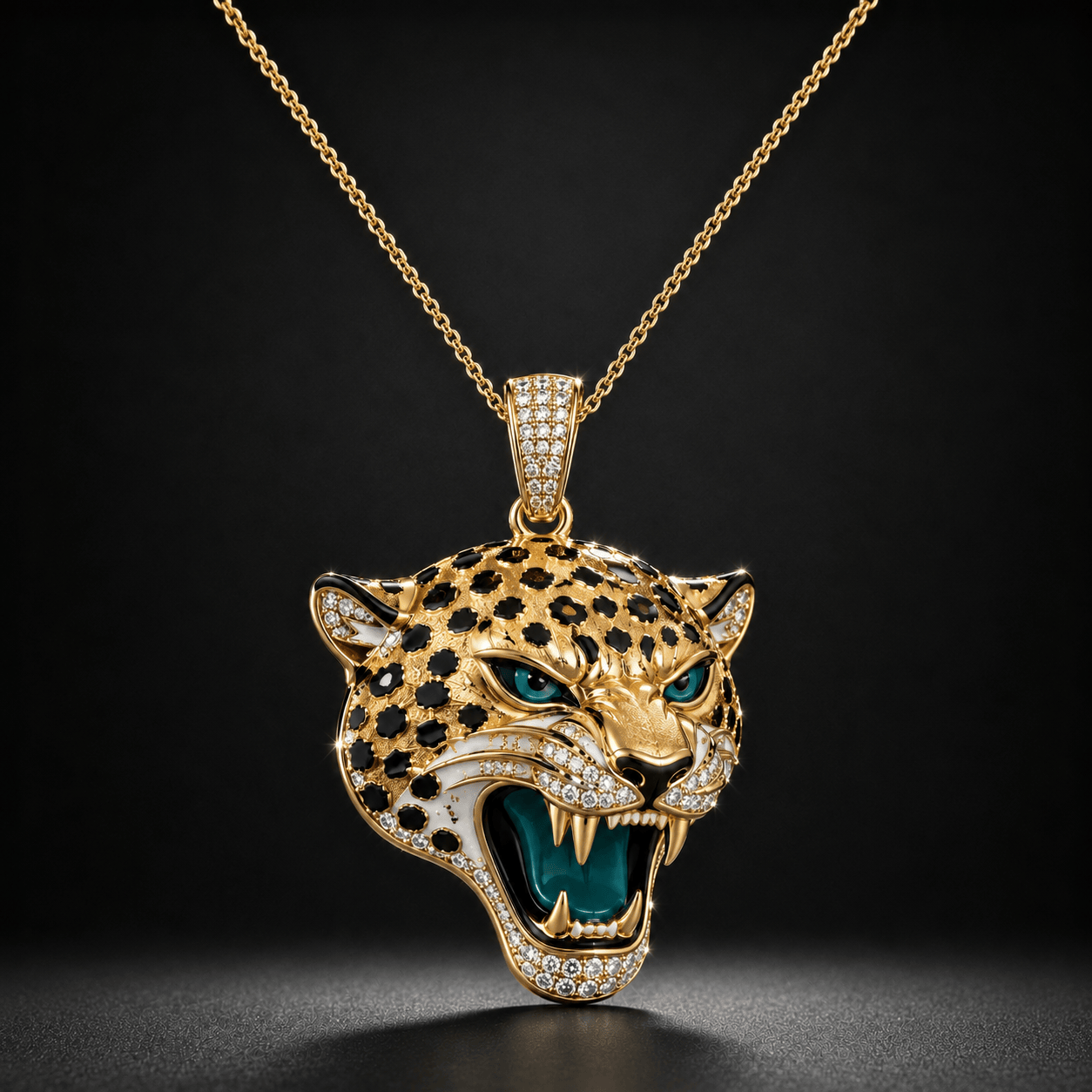 JSVJ Solid Gold Chain with Diamond Pendant BMD