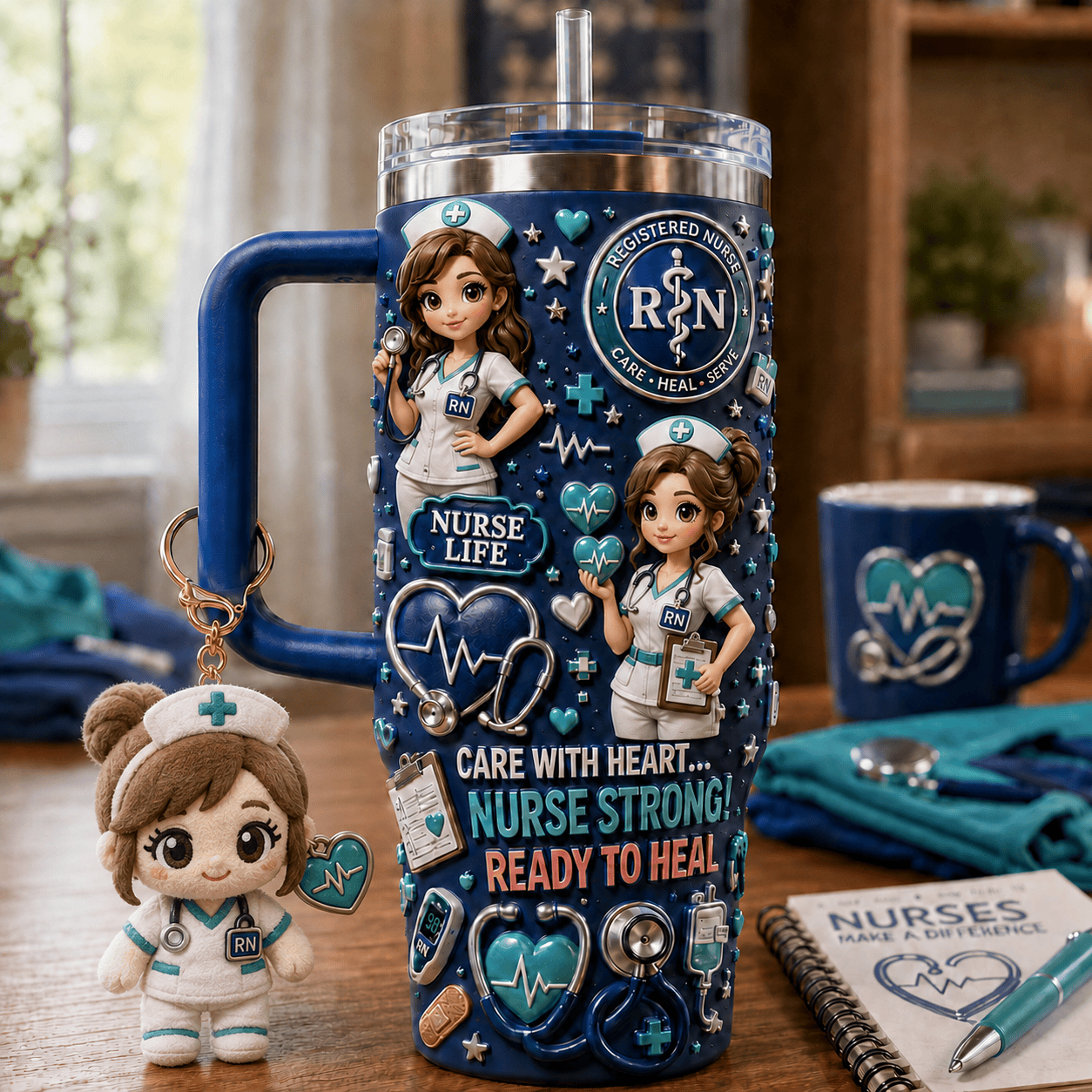 NURSE 40oz Tumbler With Handle DNBN