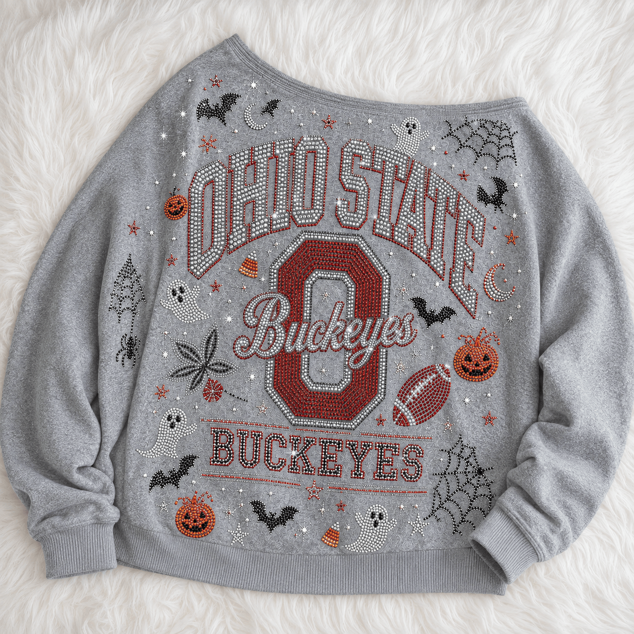 OSB 3D SHOULDER RHINESTONE SWEATSHIRT HTTT