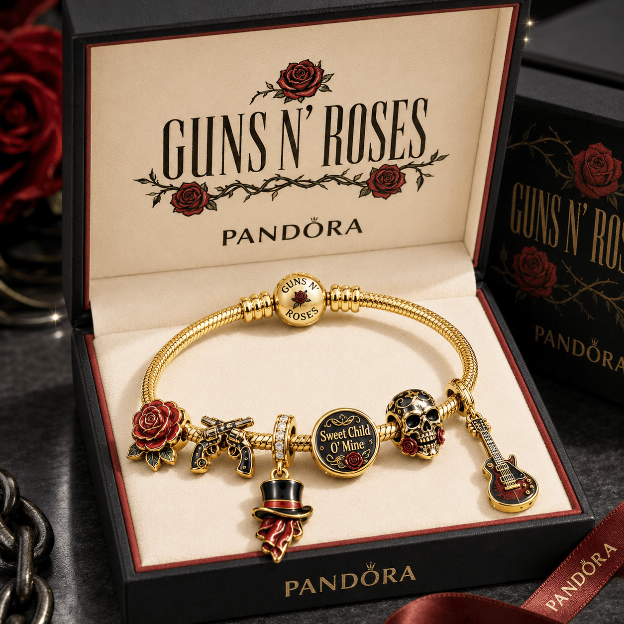 GNR Gold Charm Bracelet Set TTTT