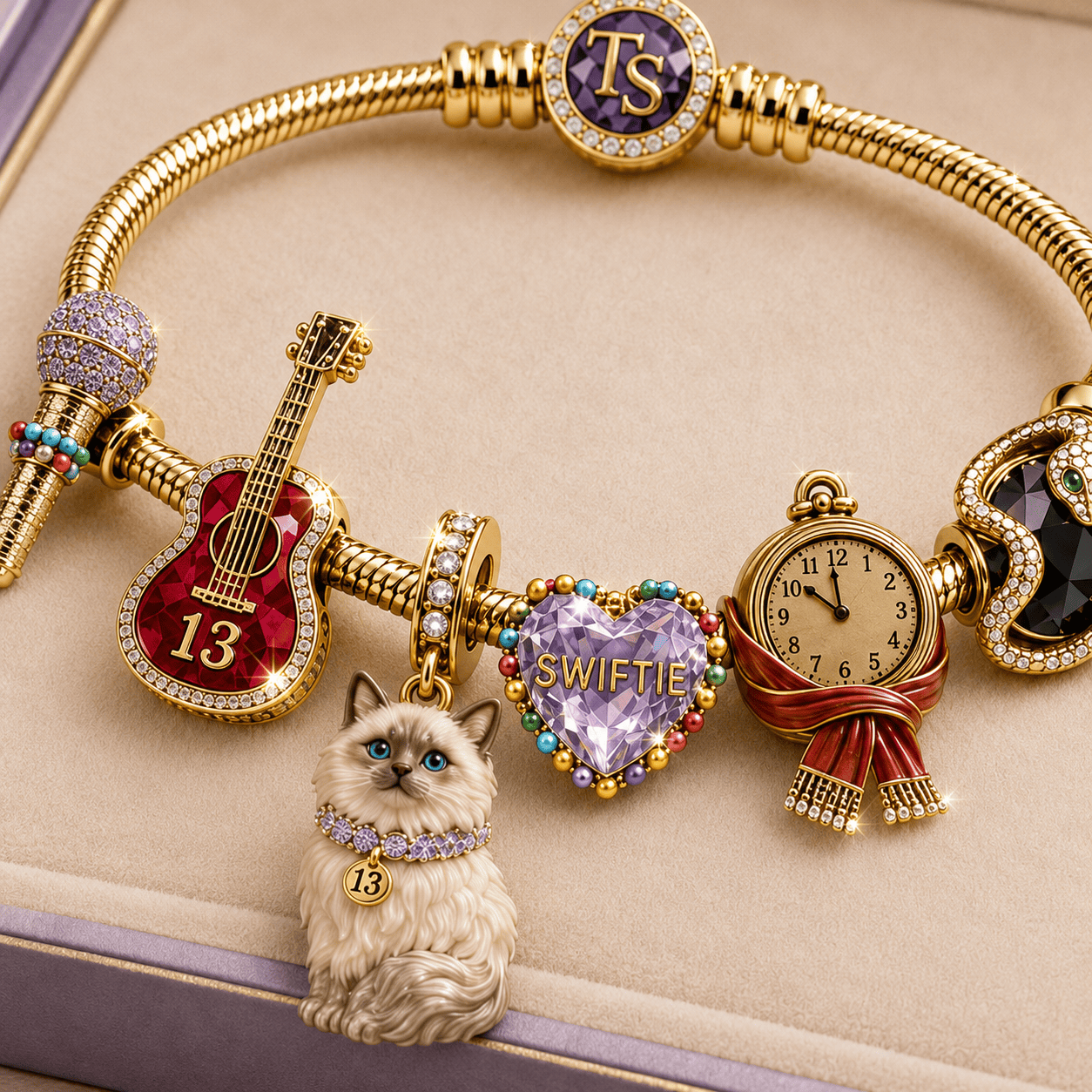 TLSW Gold Charm Bracelet Set TMH